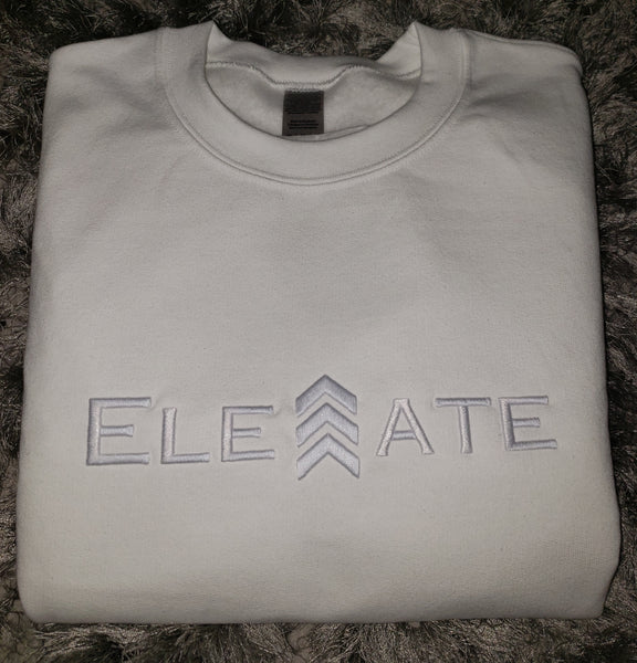 3D Effect Embroidered White Sweatshirt - White Logo