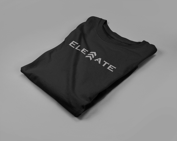 Elevate Logo Black Crew Neck T Shirt